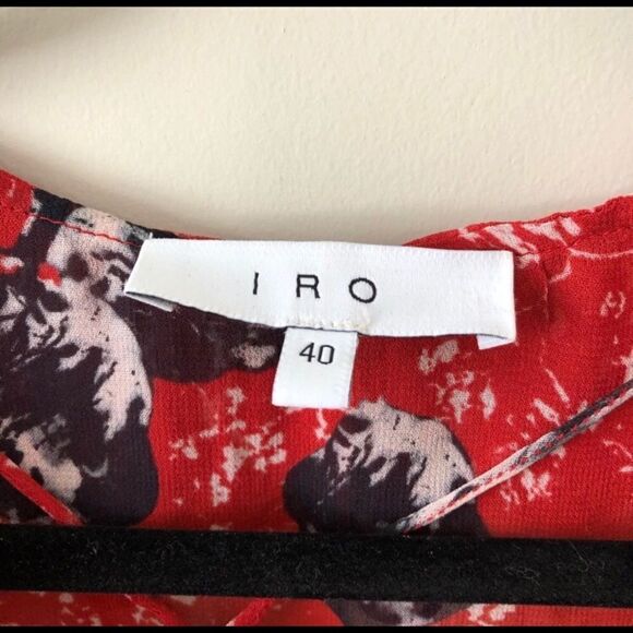 Iro -Venecia ruffled printed chiffon blouse - Picture 6 of 7